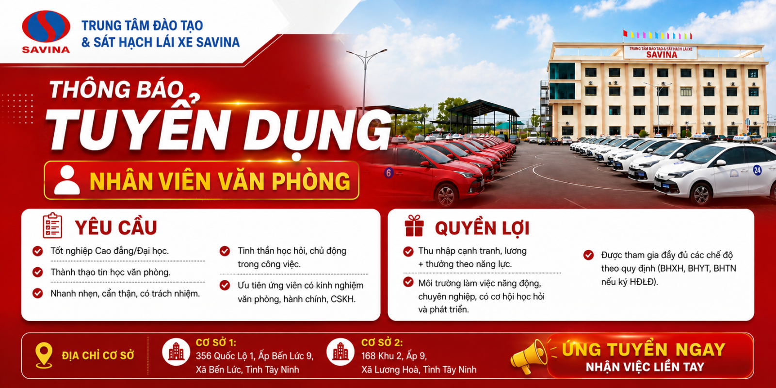 📢✨SAVINA TUYỂN DỤNG NHÂN VIÊN VĂN PHÒNG 📢
